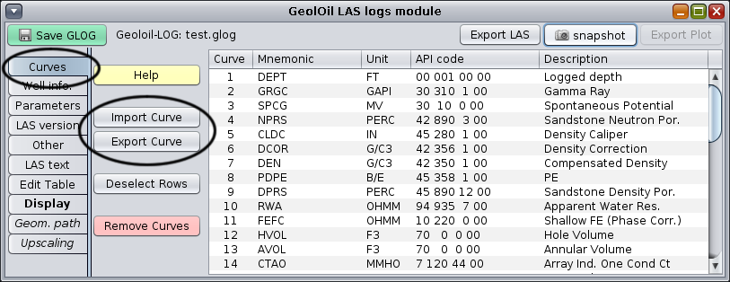 Merging LAS file curves with GeolOil Software