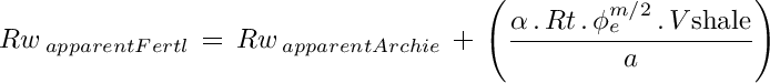 Fertl 1975 shale corrected for apparent water resistivity
