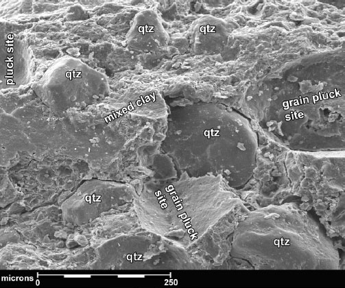 SEM Scan Eletroctronic Microscope photograph of a moderately clean sand