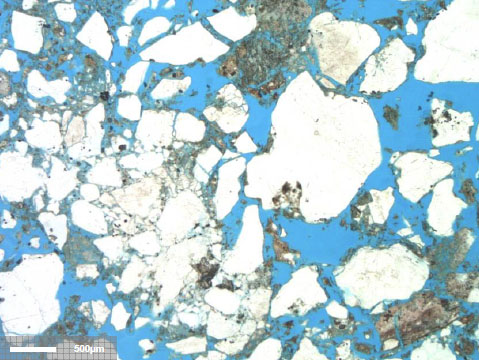 TS Thin Section photograph of a moderately clean sand