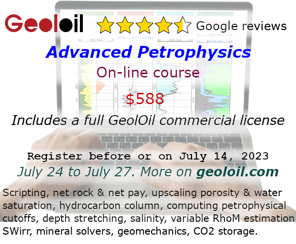 Advanced petrophysics well log banner