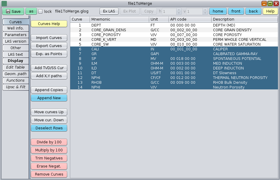 Geoloil Importing Core Data From Excel Spreadsheet To A Well Log