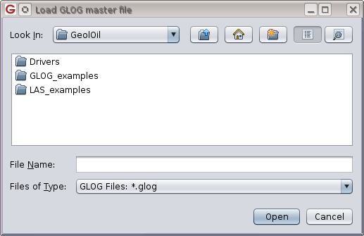 GeolOil file chooser window