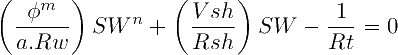 Modified Simandox Equation for Water Saturation, Bardon and Pied (1969)