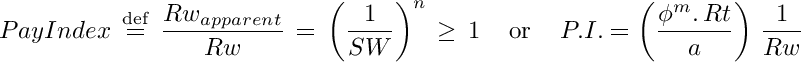 Pay Indicator Index equation definition