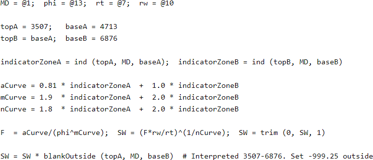 GLS GeolOil script to define variable parameters instead of constants