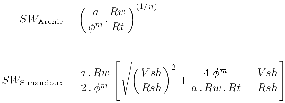 Geoloil Water Saturation Equations Archie Simandoux Indonesia Fertl And Sw Ratio