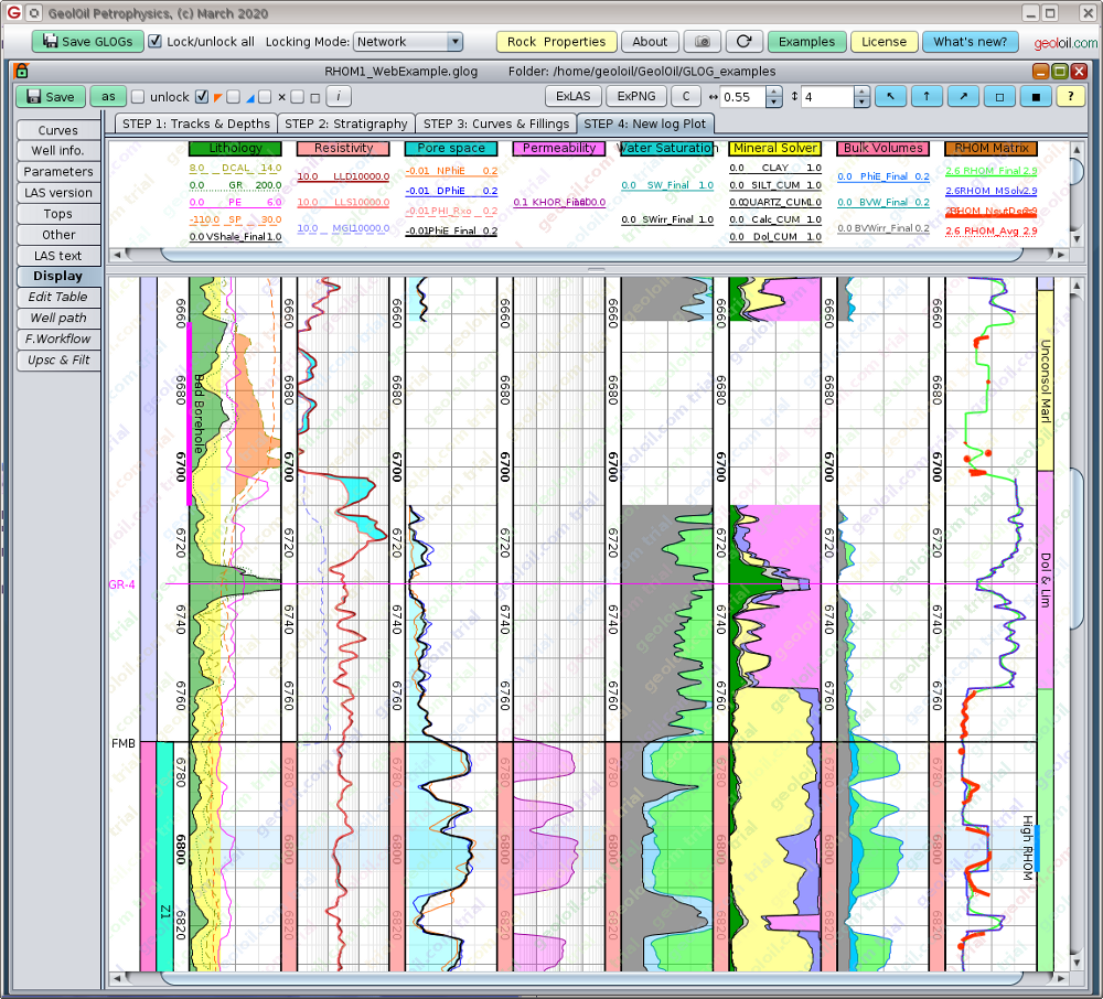 Screen-shot of a 2 weeks GeolOil watermarked trial license